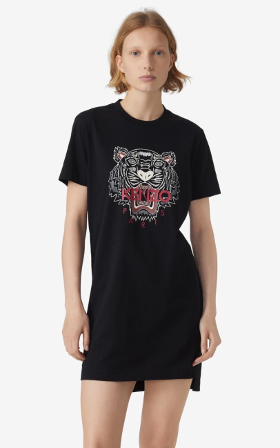 Kenzo Women Tiger T-shirt Dress Black